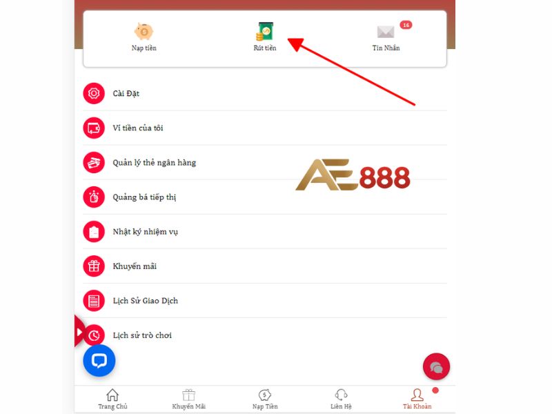 Người chơi có thể nạp tiền tại website hoặc tại app